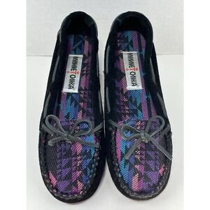 Minnetonka Womens Size 6.5 M Thunderbird Animikii‎ Houndstooth Pattern 69559